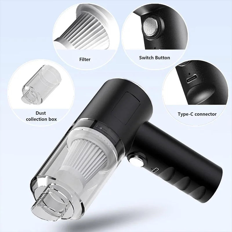 15000Pa Car Wireless Vacuum Cleaner Portable Strong Suction Home Cleaning Equipment Handheld Dust Collector Mini Car Dust Blower