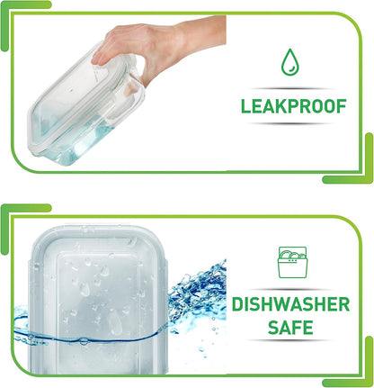 5 Pack 36Oz Glass Containers with Lids - 1 Compartment