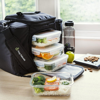 5 Pack 36Oz Glass Containers with Lids - 1 Compartment