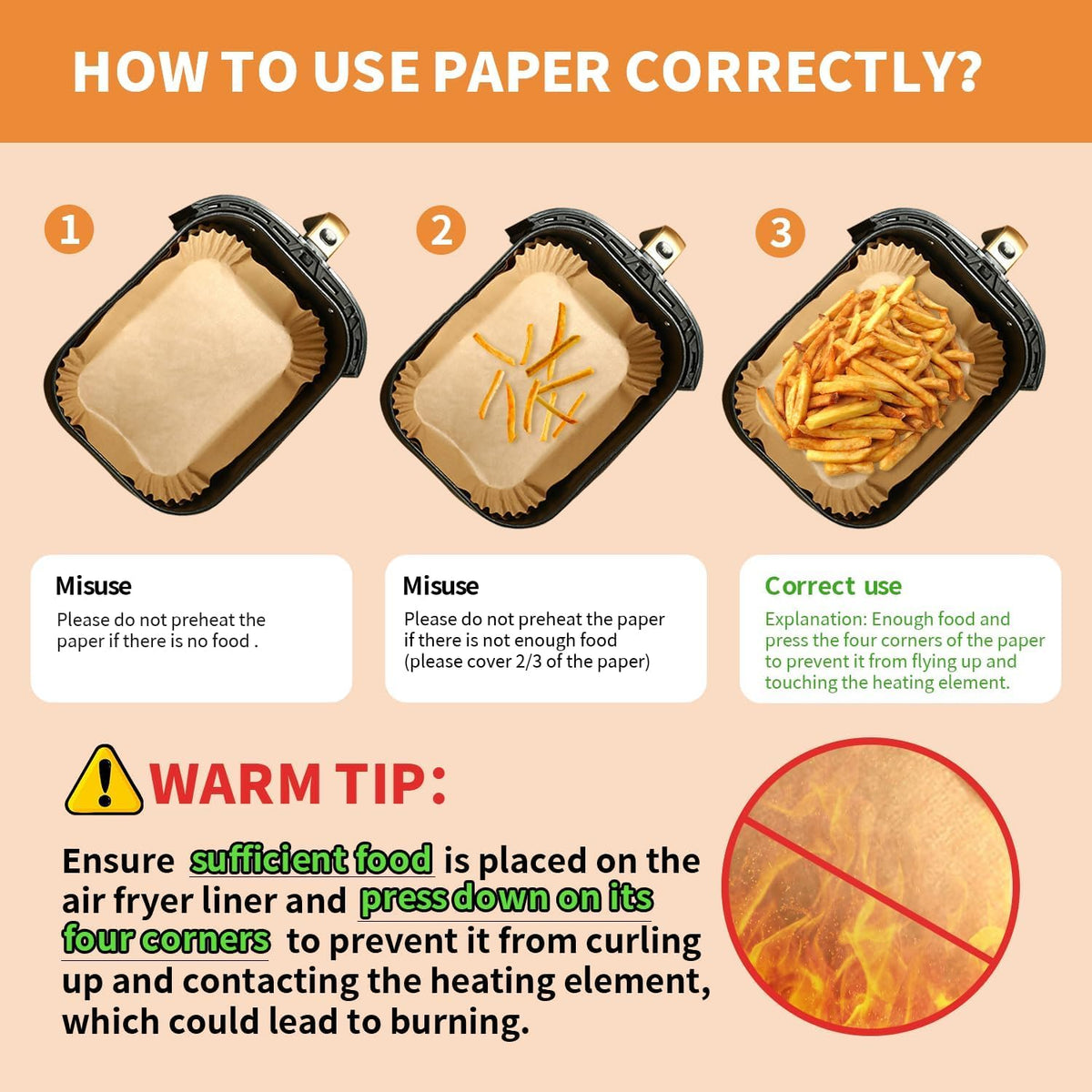 155PC Air Fryer Liners Disposable, Air Fryer Paper Liners for Ninja Air Fryer Dual, Airfryer Food Grade Accessories Compatible with AF300UK AF400UK, Salter, Keplin, Other Dual Airfryer